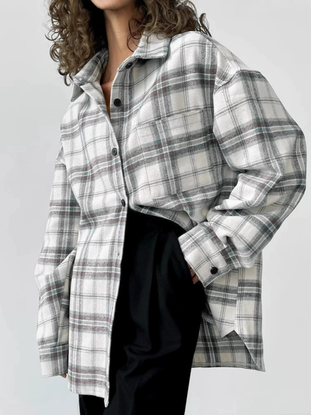 Forever 21 Oversized Plaid Shacket Fall Streetwear
